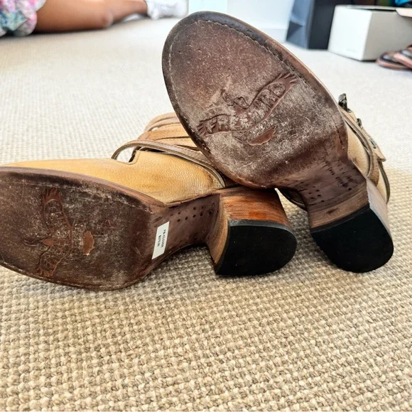 FreeBird Stylish Tan Leather Ankle Boots - Picture 5 of 5